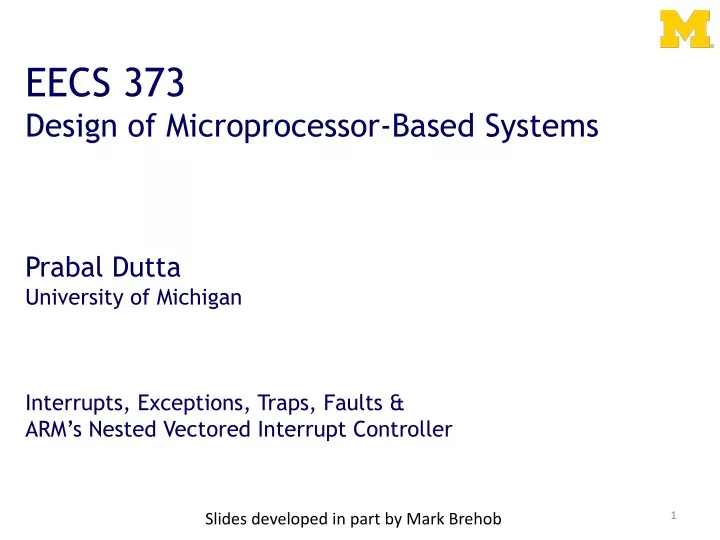 eecs 373 design of microprocessor based systems