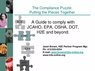 The Compliance Puzzle: Putting the Pieces Together