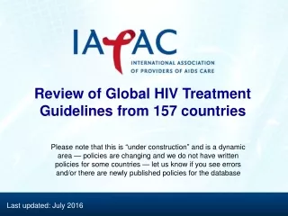 Review of Global HIV Treatment Guidelines from 157 countries