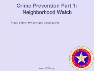 Crime Prevention Part 1: Neighborhood Watch