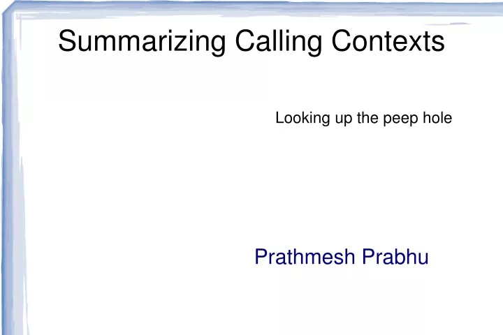 summarizing calling contexts