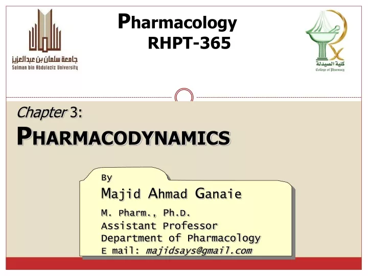 by m ajid a hmad g anaie m pharm p h d assistant