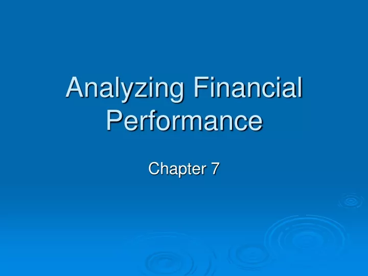 analyzing financial performance