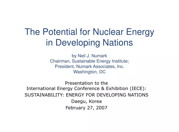 the potential for nuclear energy in developing