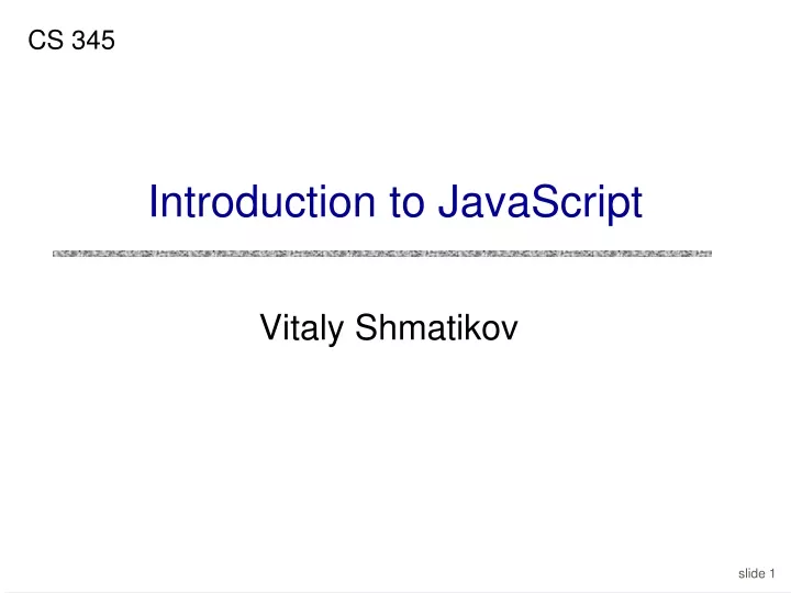 introduction to javascript