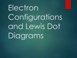 Electron Configurations and Lewis Dot Diagrams