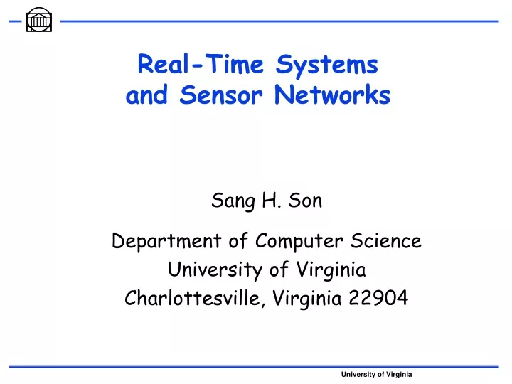 real time systems and sensor networks