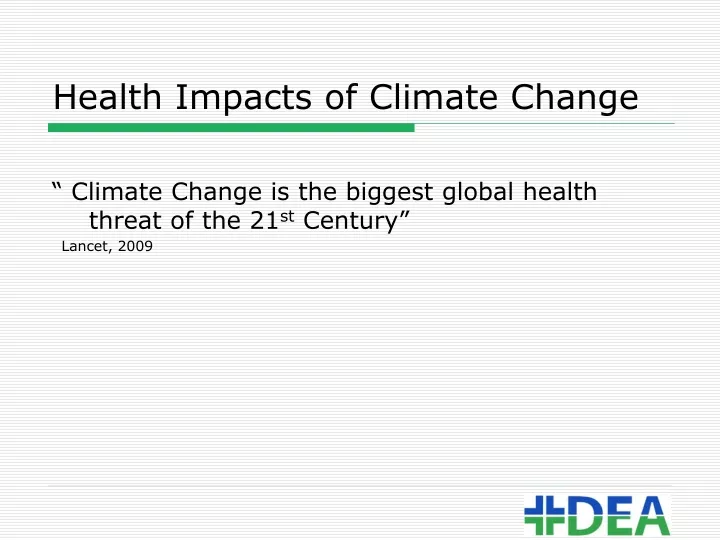 health impacts of climate change