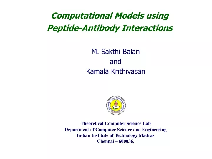 computational models using peptide antibody