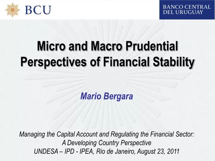 micro and macro p rudential perspectives