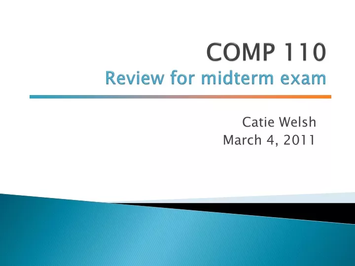 comp 110 review for midterm exam