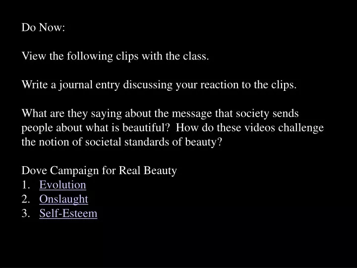 do now view the following clips with the class