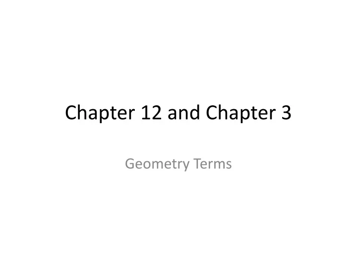 chapter 12 and chapter 3