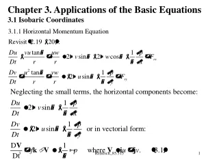 Chapter 3. Applications of the Basic Equations 3.1 Isobaric Coordinates
