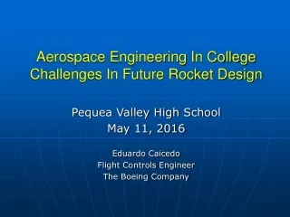 Aerospace Engineering In College Challenges In Future Rocket Design