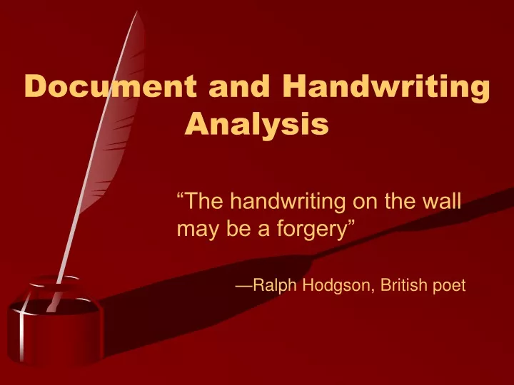 document and handwriting analysis