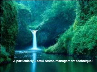 A particularly useful stress management technique: