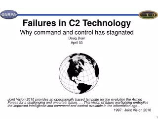 Failures in C2 Technology Why command and control has stagnated Doug Dyer  April 03