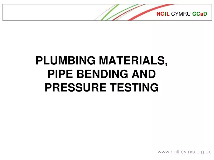 plumbing materials pipe bending and pressure testing