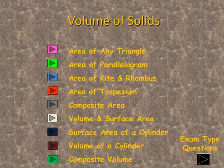 volume of solids