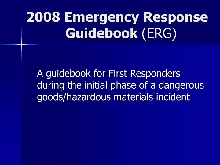 2008 emergency response guidebook erg