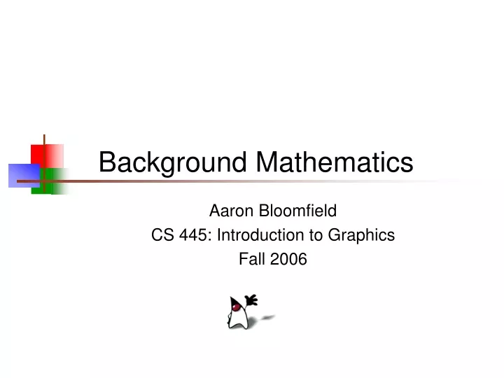 background mathematics