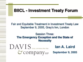BIICL - Investment Treaty Forum