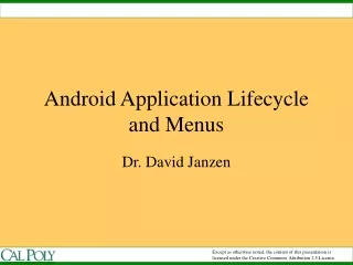 android application lifecycle and menus