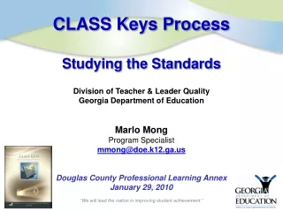 CLASS Keys Process Studying the Standards
