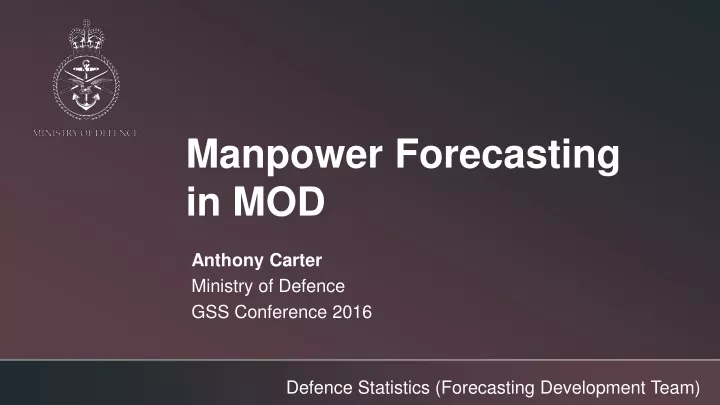 manpower forecasting in mod