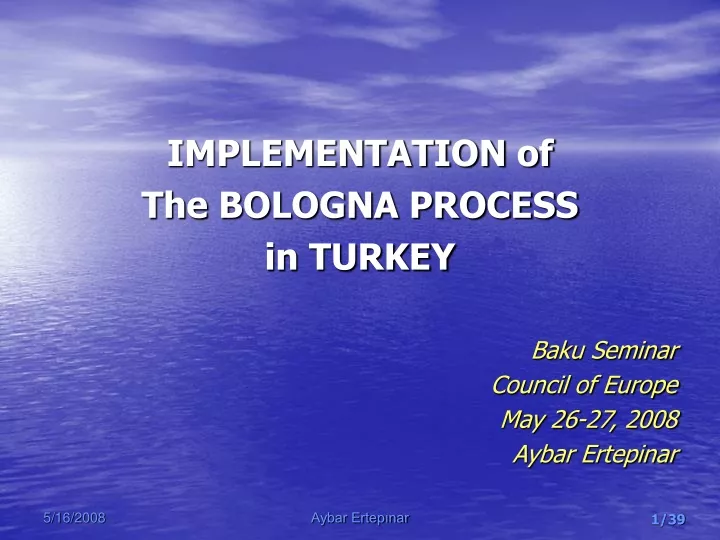 implementation of the bologna process in turkey