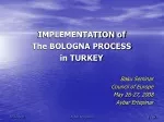 IMPLEMENTATION of  The BOLOGNA PROCESS in TURKEY Baku Seminar Council of Europe May 26-27, 2008