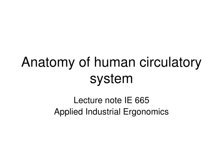 anatomy of human circulatory system