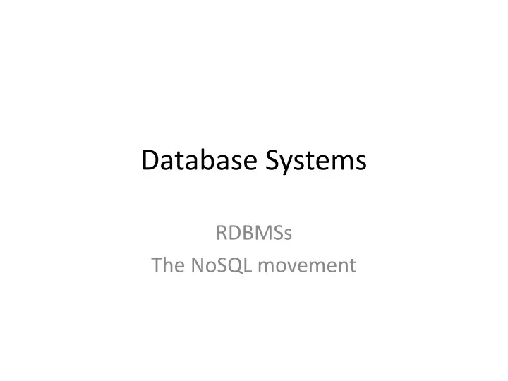 database systems