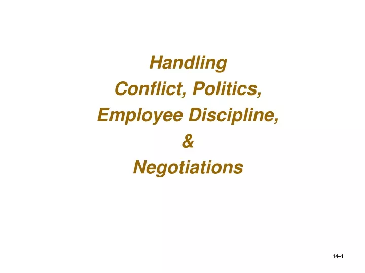 handling conflict politics employee discipline
