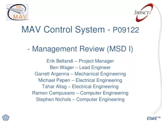 MAV Control System -  P09122 - Management Review (MSD I)