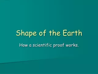 Shape of the Earth