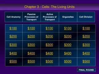 Chapter 3 - Cells: The Living Units