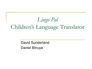 Lingo Pal Children’s Language Translator