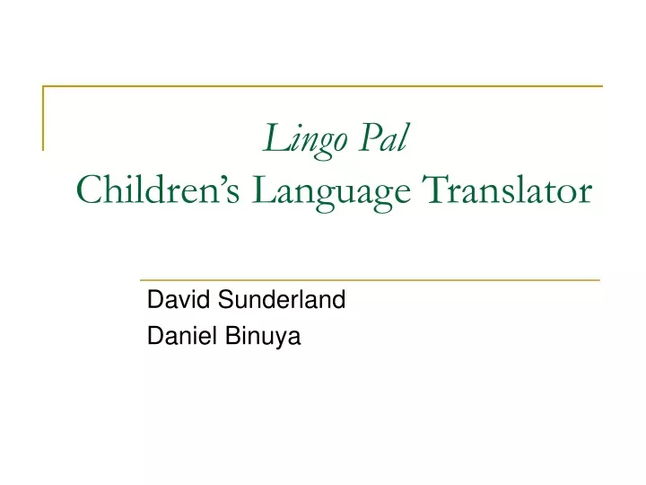 lingo pal children s language translator