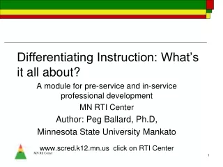 Differentiating Instruction: What’s it all about?