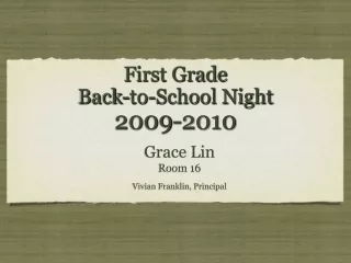 First Grade Back-to-School Night 2009-2010