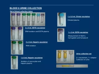 BLOOD $ URINE COLLECTION