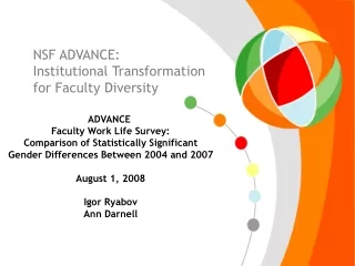 NSF ADVANCE:   Institutional Transformation  for Faculty Diversity