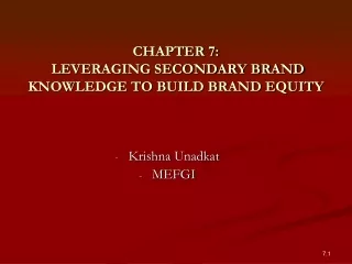 CHAPTER 7:  LEVERAGING SECONDARY BRAND KNOWLEDGE TO BUILD BRAND EQUITY