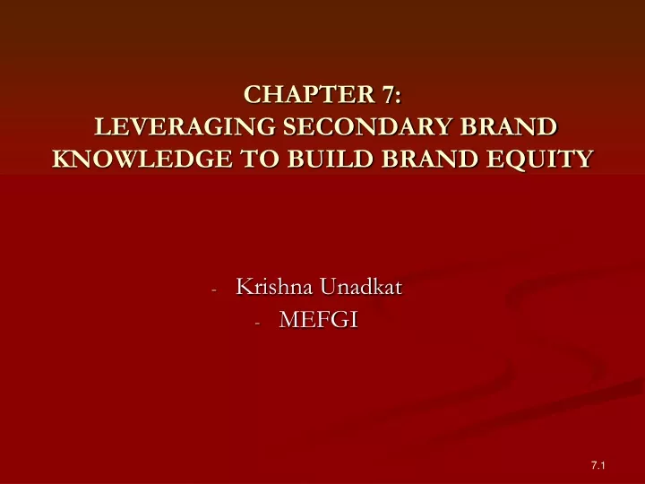 chapter 7 leveraging secondary brand knowledge to build brand equity
