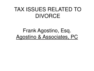 Frank Agostino, Esq. Agostino &amp; Associates, PC