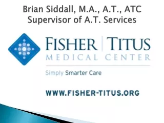 Brian Siddall, M.A., A.T., ATC Supervisor of A.T. Services