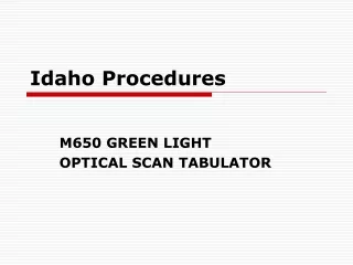 Idaho Procedures