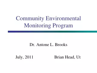 Community Environmental Monitoring Program